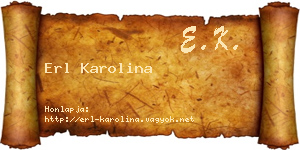 Erl Karolina névjegykártya